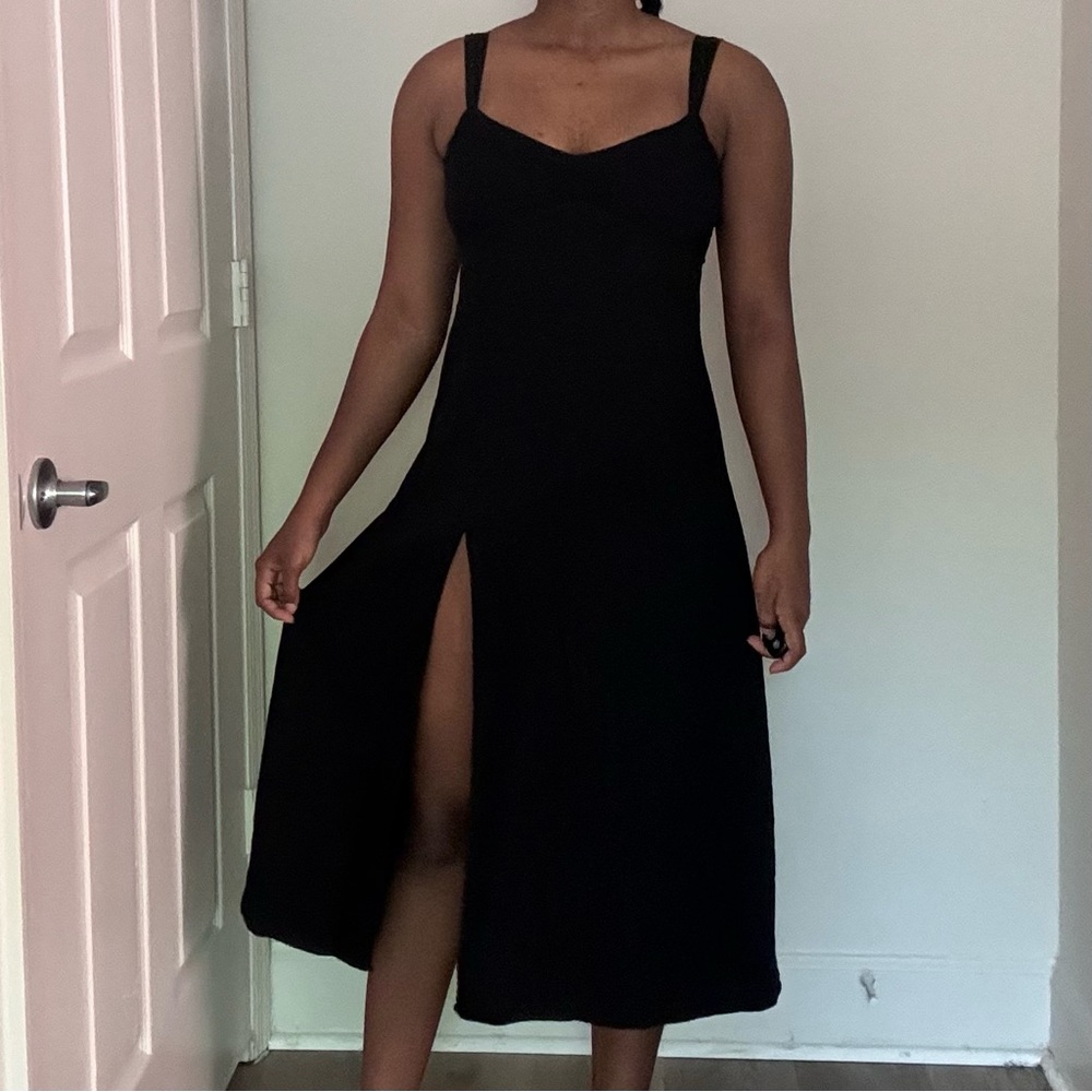 black midi dress
